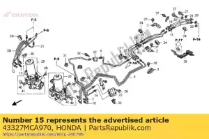 honda 43327MCA970 sous-tube h, frein - La partie au fond