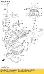 Suzuki 0910308370 perno, cyl head c - Lado inferior