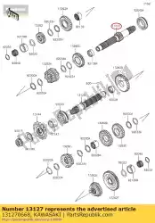 Qui puoi ordinare ingresso trasmissione albero ex300 da Kawasaki , con numero parte 131270668: