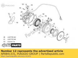 Aprilia AP0841331, Parafuso sextavado m6x12, OEM: Aprilia AP0841331