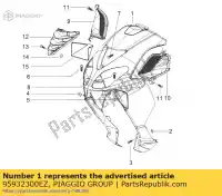 95932300EZ, Piaggio Group, frontafschermingen, zilver, achtervoegsel: ez_grijs titanio 742/b     , Nieuw