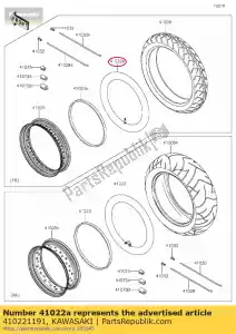 Kawasaki 410221191 neumático de tubo - Lado inferior