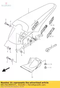 suzuki 6817603B40CFL emblema, pântano traseiro - Lado inferior