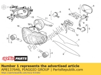 AP8137646, Aprilia, decalque de proteção de luz superior, Novo