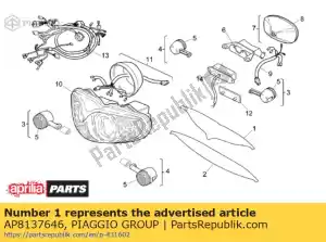 Piaggio Group AP8137646 naklejka na górn? os?on? ?wiat?a - Dół