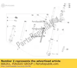 rechter mouw van Piaggio Group, met onderdeel nummer 666261, bestel je hier online:
