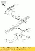 180910239, Kawasaki, body-comp-uitlaat zr750-j2 kawasaki z 750 2004 2005 2006, Nieuw