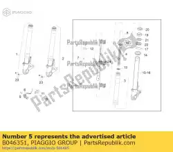 Ici, vous pouvez commander le capuchon de fourche droit auprès de Piaggio Group , avec le numéro de pièce B046351: