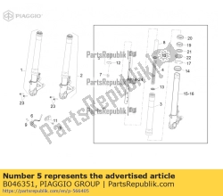 Aprilia B046351, Prawa nasadka widelca, OEM: Aprilia B046351