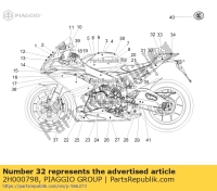 2H000798, Aprilia, naklejka na tablic? rejestracyjn? prawej owiewki tylnej, Nowy