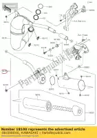 181000016, Kawasaki, Corps-assy-silencieux kx85a6f kawasaki  kx 85 2006 2007 2008 2009 2010 2011 2012 2013 2014 2015 2016 2017 2018 2019 2020, Nouveau