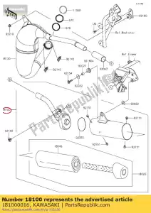 kawasaki 181000016 body-assy-uitlaatdemper kx85a6f - Onderkant