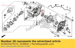 Qui puoi ordinare cuscinetto, sfera radiale, 32x58x13 (koyo) da Honda , con numero parte 91062HA7672: