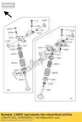 klep-uitlaat kvf360-a1 van Kawasaki, met onderdeel nummer 120051326, bestel je hier online: