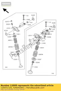 kawasaki 120051326 klep-uitlaat kvf360-a1 - Onderkant