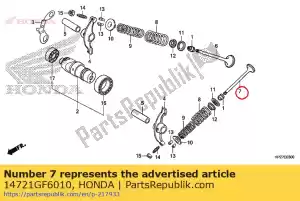 honda 14721GF6010 zawór, np. - Dół