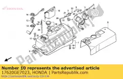 Ici, vous pouvez commander le bouchon de bouchon, remplissage de carburant auprès de Honda , avec le numéro de pièce 17620GE7023: