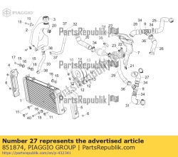 Aprilia 851874, Z??cze w??a ch?odnicy wody, OEM: Aprilia 851874
