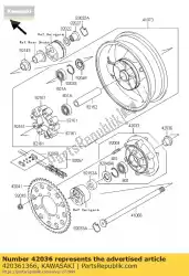 Qui puoi ordinare manicotto, mozzo rr da Kawasaki , con numero parte 420361366: