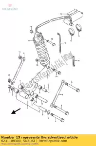 suzuki 6231108300 parafuso, rr choque - Lado inferior