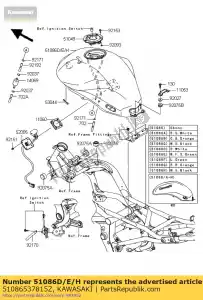 kawasaki 51086537815Z réservoir d'essence, vert - Vue dégagée