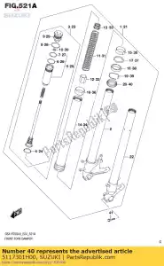 suzuki 5117301H00 joint, poussière - La partie au fond