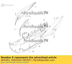 Tutaj możesz zamówić siatkówka metaliczna po prawej stronie od Piaggio Group , z numerem części 664303: