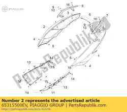 Ici, vous pouvez commander le côté arrière droit auprès de Piaggio Group , avec le numéro de pièce 65315500EV: