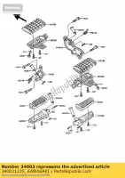 340031225, Kawasaki, houder-stap, fr, lh kawasaki vn twin 750, Nieuw