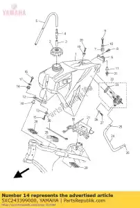 yamaha 5XC243399000 ilhó - Lado inferior