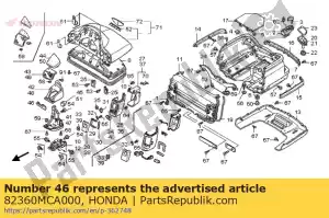 honda 82360MCA000 borracha b, apoio de braço - Lado inferior