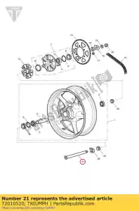 triumph T2010520 spindle, rear wheel - Bottom side