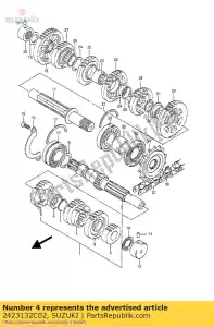 suzuki 2423132C02 engranaje, 3ro y 4to dr - Lado inferior