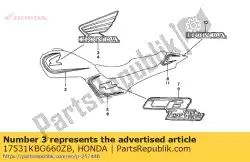 Here you can order the mark wing r tank t2 from Honda, with part number 17531KBG660ZB: