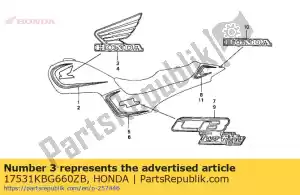 Honda 17531KBG660ZB mark wing r tank t2 - Bottom side