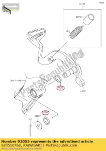 Kawasaki 920550768 ring-o, 13,1x2,7 - Lado inferior