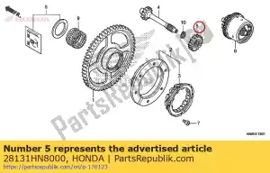 honda 28131HN8000 engrenagem c, redução do motor de arranque (19t) - Lado inferior