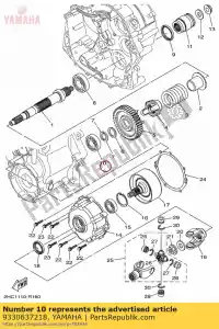 yamaha 9330637218 bearing - Bottom side