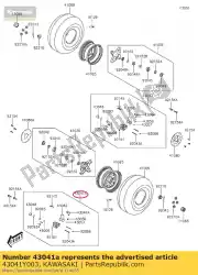 Qui puoi ordinare caliper-assy, ?? Fr, lh kvf300ccf da Kawasaki , con numero parte 43041Y003: