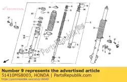 Ici, vous pouvez commander le tuyau de comp, fourche fr auprès de Honda , avec le numéro de pièce 51410MS8003: