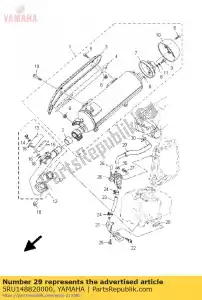 yamaha 5RU148820000 mangueira, dobra 2 - Lado inferior