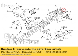 Aprilia 89736200XN2, Lh lat.fairing. schwarz, OEM: Aprilia 89736200XN2