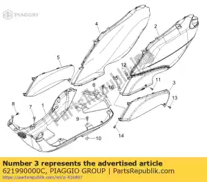 Piaggio Group 621990000C onderste zijpaneel - Onderkant