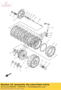 yamaha 93310225N000 rodamiento, cilíndrico (51y) - Lado inferior