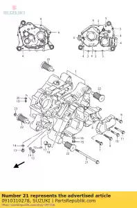 Suzuki 0910310278 bolt - Bottom side