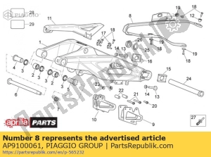 aprilia AP9100061 gleitblock - Unterseite