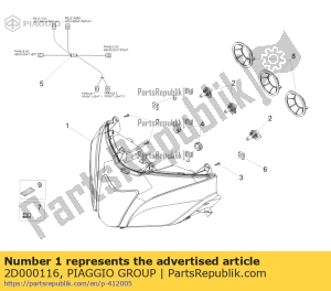 aprilia 2D000116 scheinwerfer - Oberseite