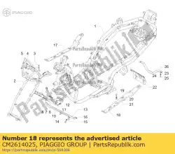 Ici, vous pouvez commander le support de repose-pied gauche auprès de Piaggio Group , avec le numéro de pièce CM2614025: