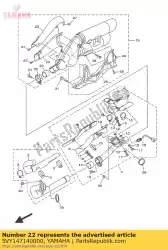 pakking, geluiddemper van Yamaha, met onderdeel nummer 5VY147140000, bestel je hier online: