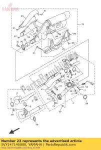 yamaha 5VY147140000 pakking, geluiddemper - Onderkant